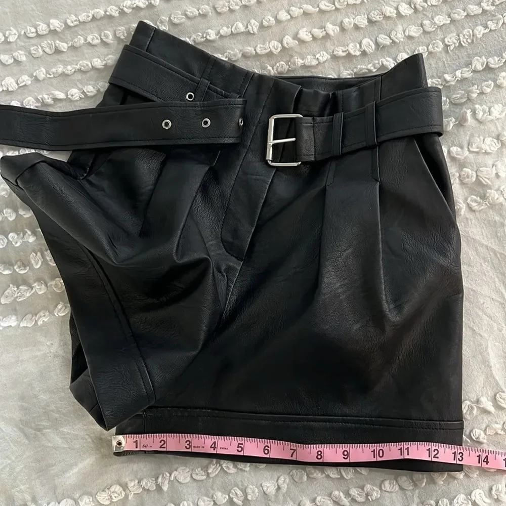 Faux Leather Shorts TOPSHOP